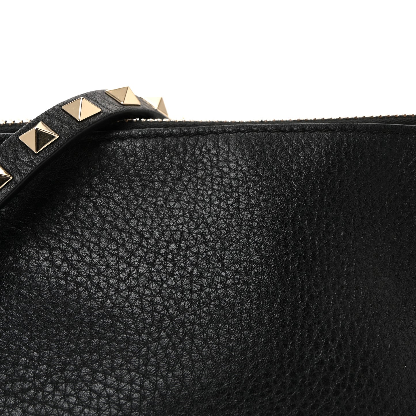 Pebbled Calfskin Small Rockstud Flip Lock Shoulder Bag Black