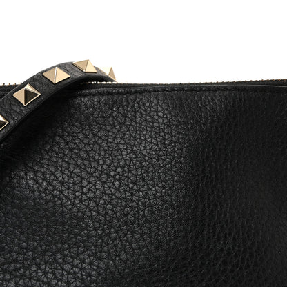 Valentino Garavani Pebbled Calfskin Small Rockstud Flip Lock Shoulder Bag Black 7 of 9