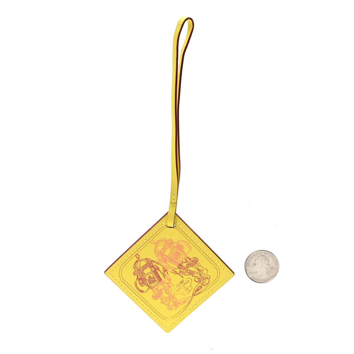 Hermes Swift Carre Nano Bag Charm Lime Rouge Pourpre Rose Azalee 2 of 4