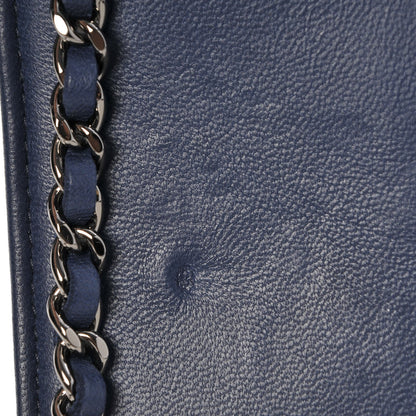 Chanel Lambskin Quilted CC Crossing Wallet On Chain WOC Blue 10 of 10