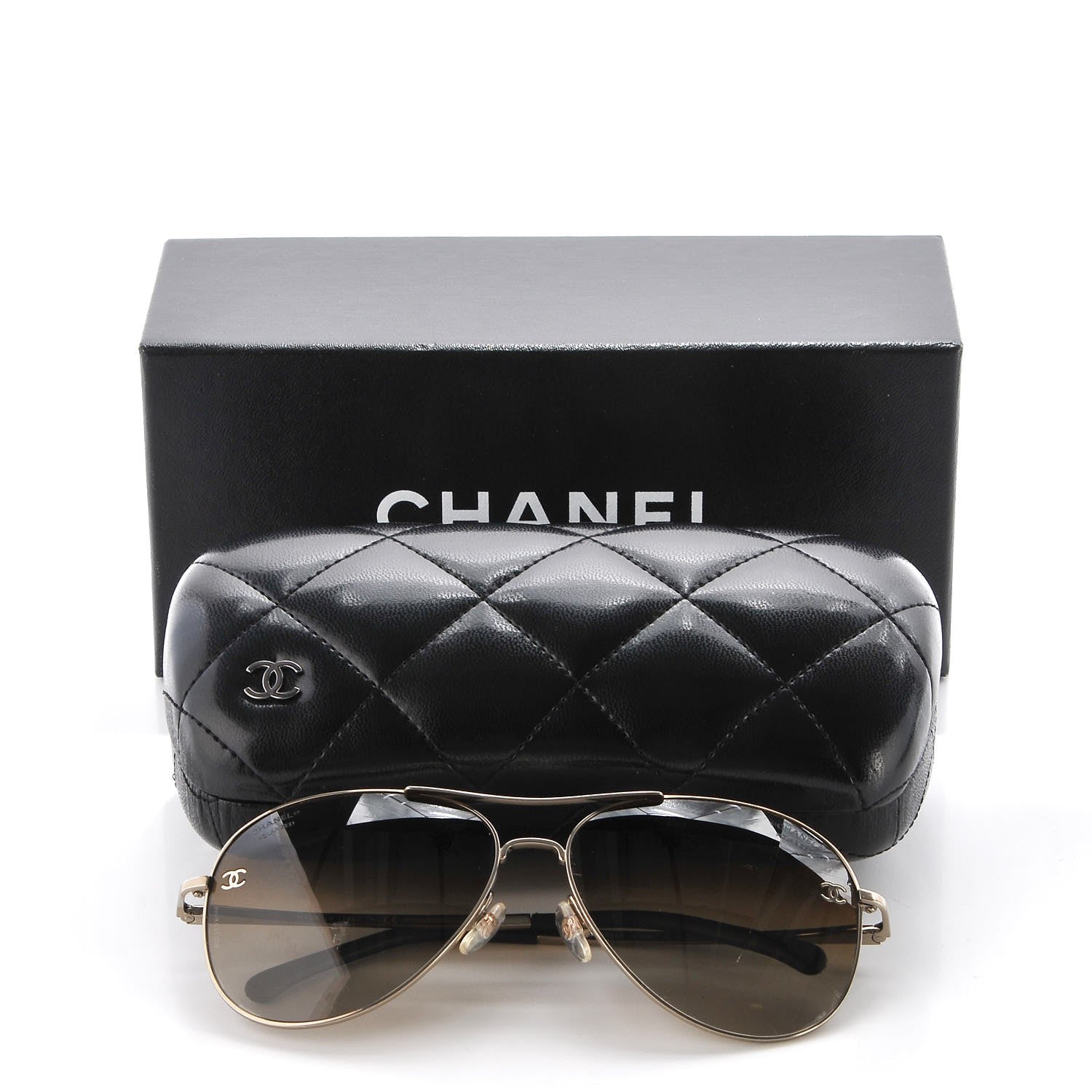 Chanel Aviator CC Sunglasses 4189-T-Q Gold 7 of 7