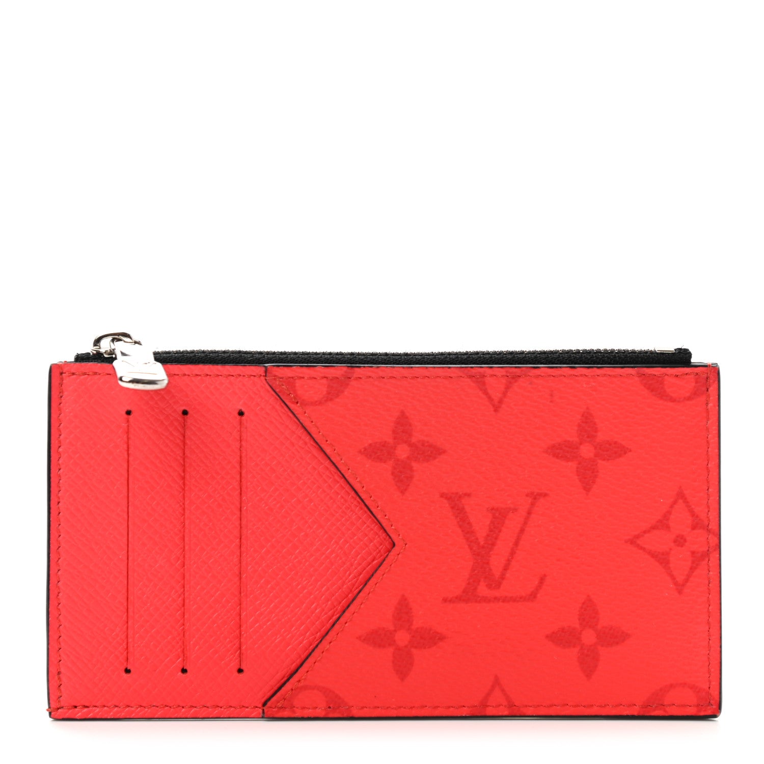 Louis Vuitton Taigarama Coin Card Holder Fire Red 1 of 7
