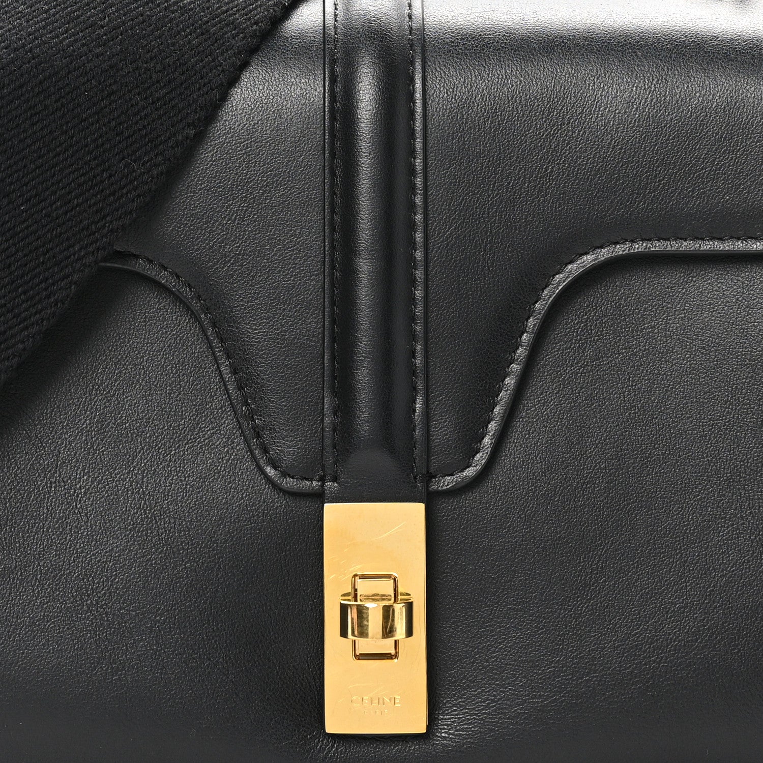 Celine Grained Calfskin Teen Soft 16 Shoulder Bag Black 1761948