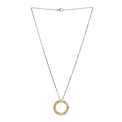 Cartier 18K Yellow Gold 3 Diamonds LOVE Pendant Necklace 3 of 7