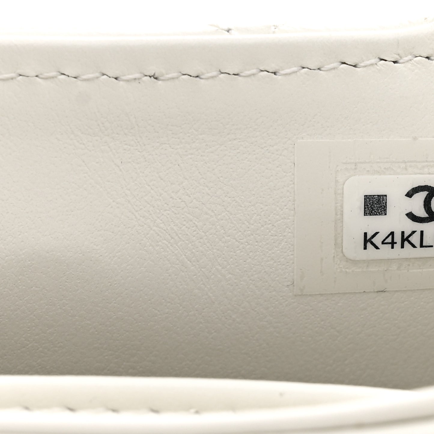 Shiny Aged Calfskin Quilted Mini Nano Kelly Shopper White