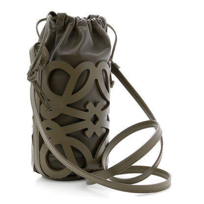 Loewe Nappa Calfskin Cutout Anagram Pocket Crossbody Bag Olive 3 of 10