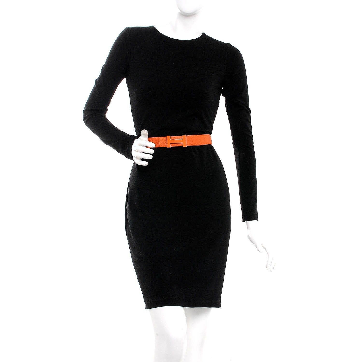 Hermes Swift Togo 32mm Quizz H Belt 90 Chocolate Orange 3 of 14