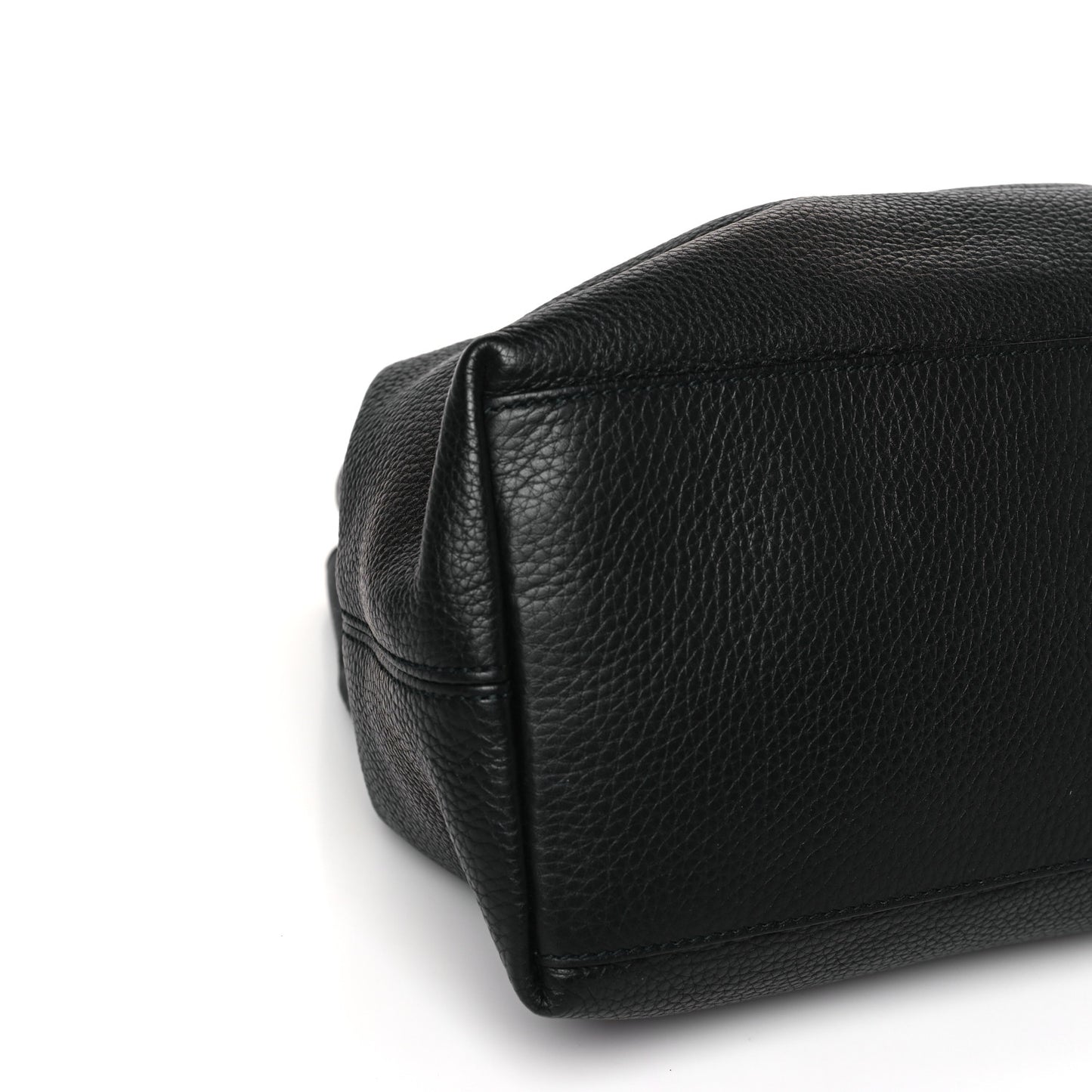 Pebbled Calfskin Medium Soho Chain Shoulder Bag Black