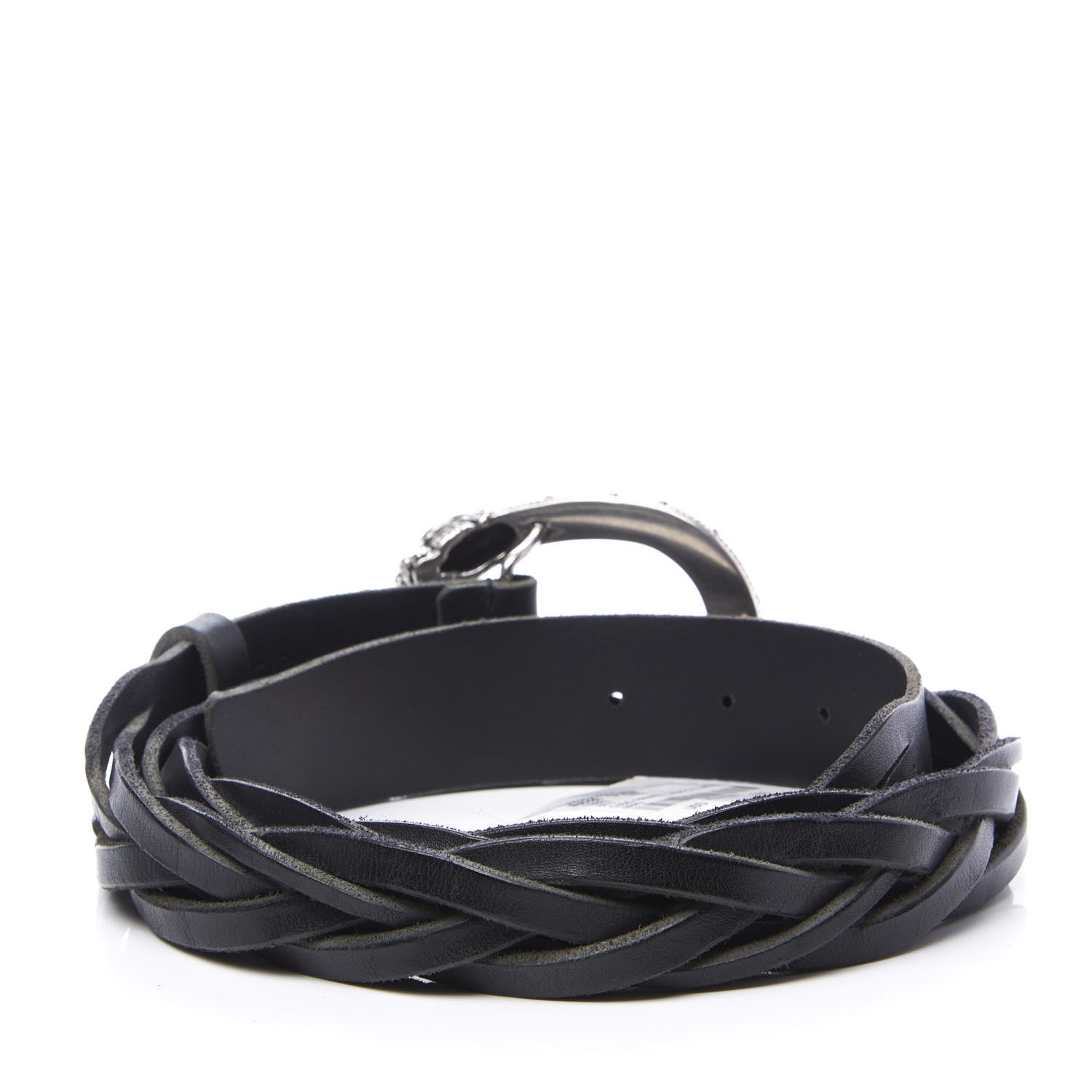Gucci Calfskin Dionysus Braided Belt 95 38 Black 2 of 4