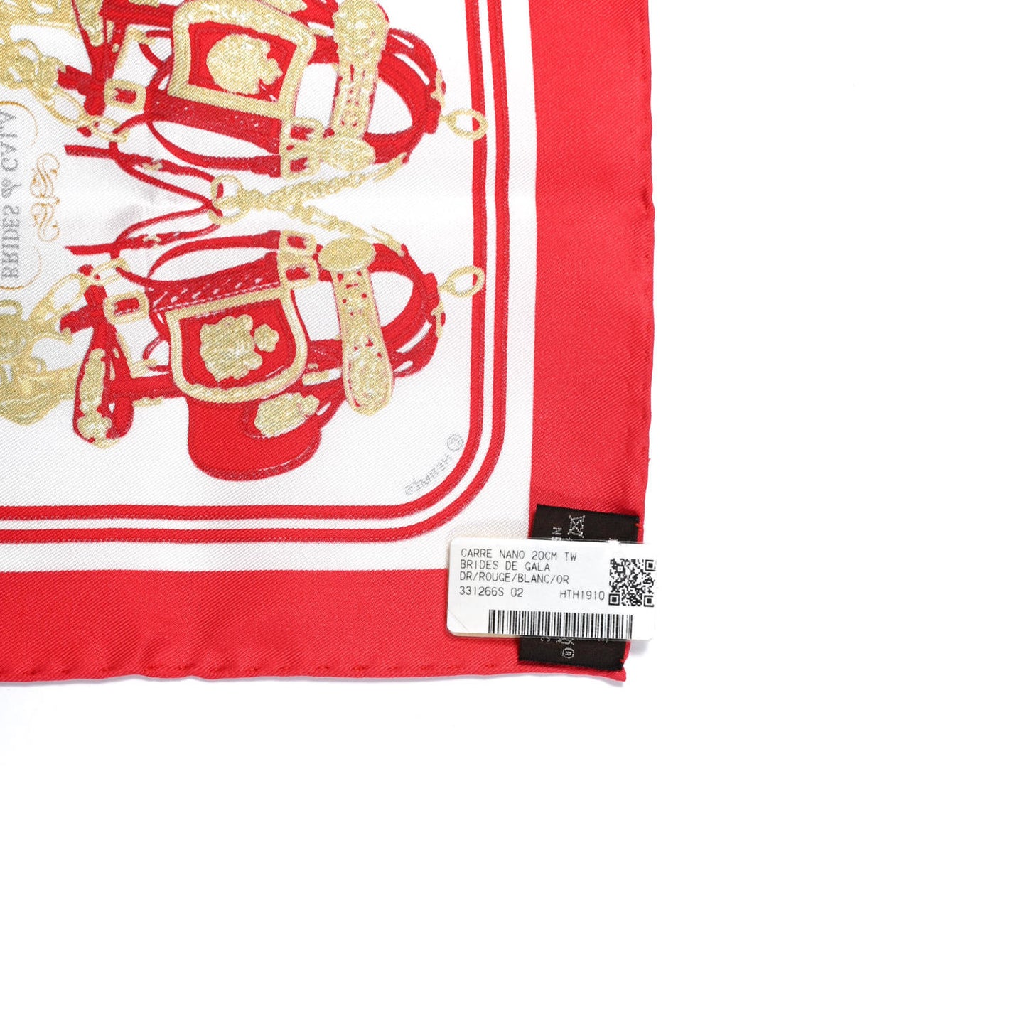 Silk Brides de Gala Nano Scarf 20 Rouge White Or