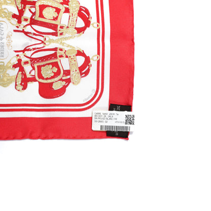 Hermes Silk Brides de Gala Nano Scarf 20 Rouge White Or 3 of 5