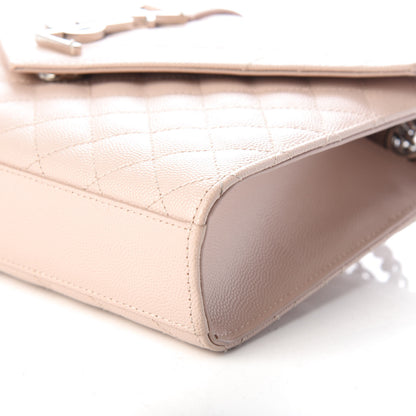 Saint Laurent Grain De Poudre Textured Mixed Matelasse Medium Triquilt Monogram Satchel Marble Pink 8 of 8
