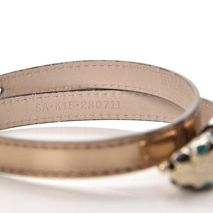 Bulgari Metallic Calfskin Serpenti Forever Double Coil Bracelet S Antique Bronze 4 of 5