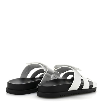 Hermes Calfskin Womens Chypre Sandals 35.5 White 5 of 10