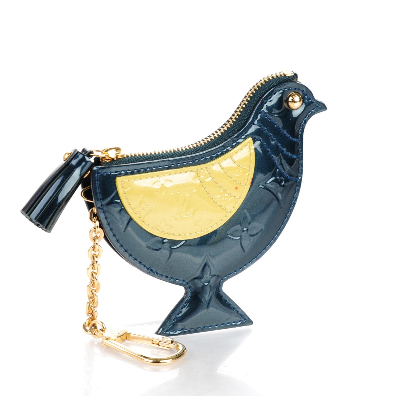 Louis Vuitton Vernis Oiseau Songbird Coin Purse Wallet Blue Nuit 3 of 6