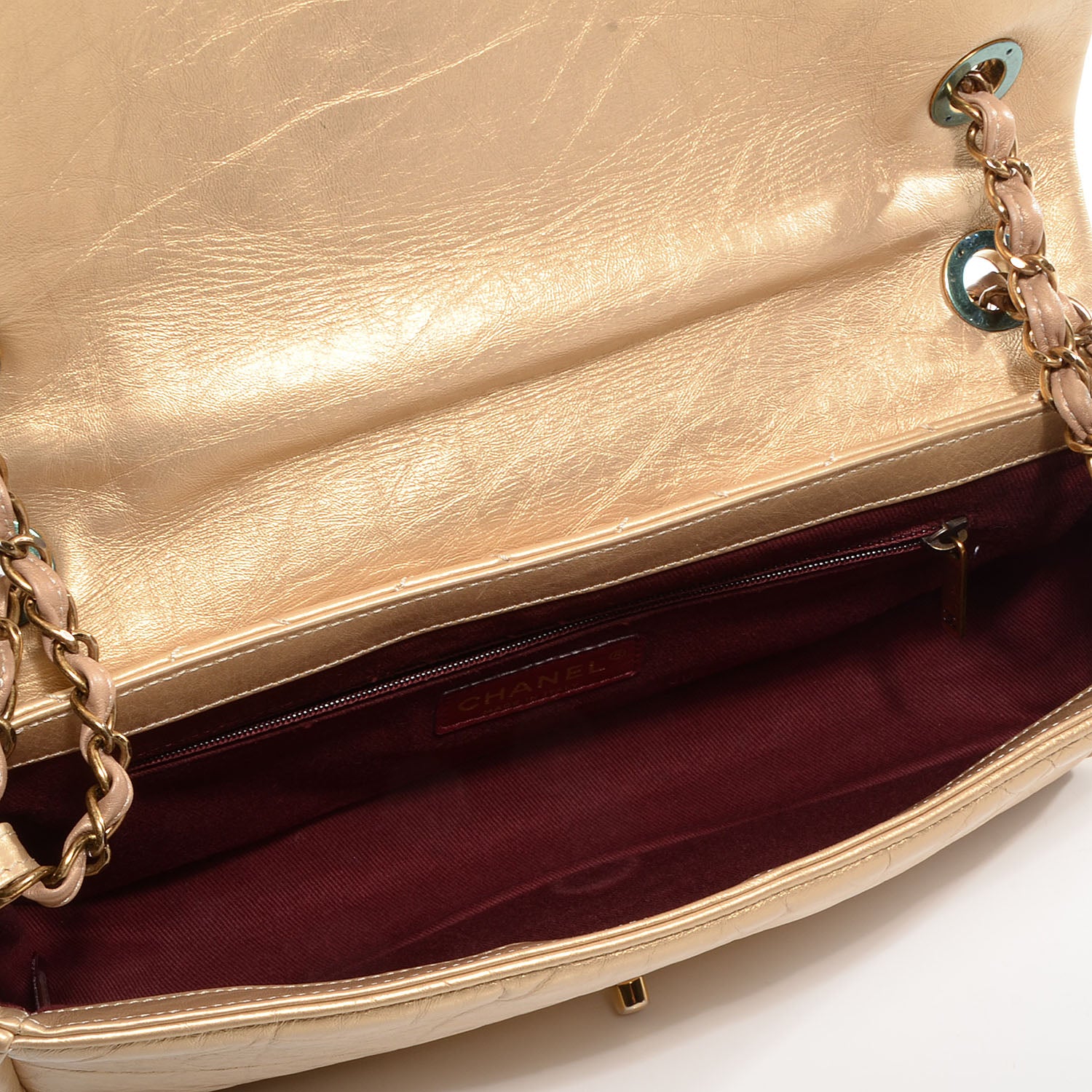 Chanel Calfskin Quilted Medium Pondichery Flap Gold 5 of 8
