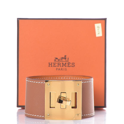 Hermes Natural Barenia Kelly Dog Cuff T3 Fauve 5 of 5