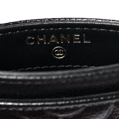Chanel Caviar Camellia Embossed Card Holder Black 5 of 8