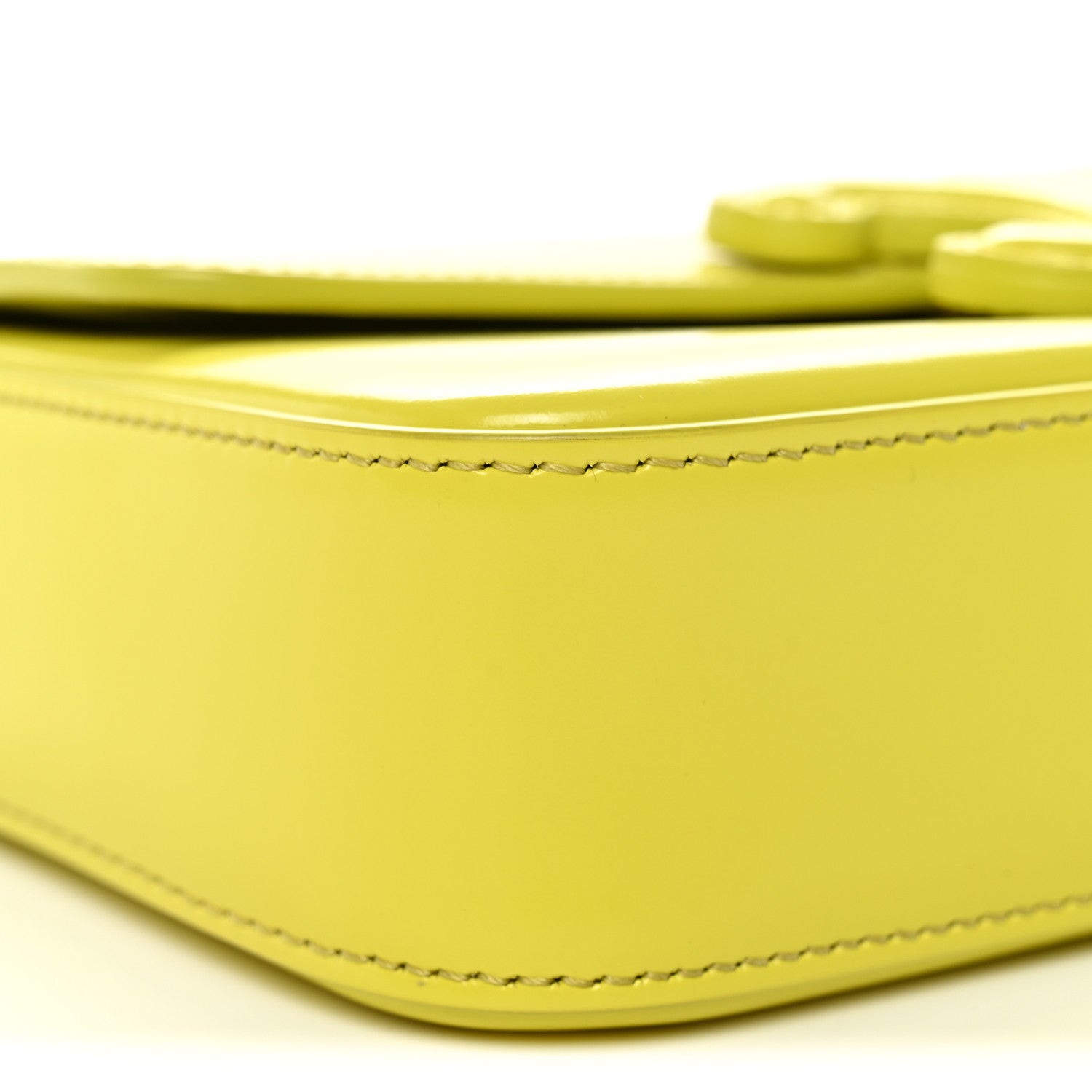 Celine Shiny Calfskin Cuir Triomphe Chain Shoulder Bag Anis 9 of 12