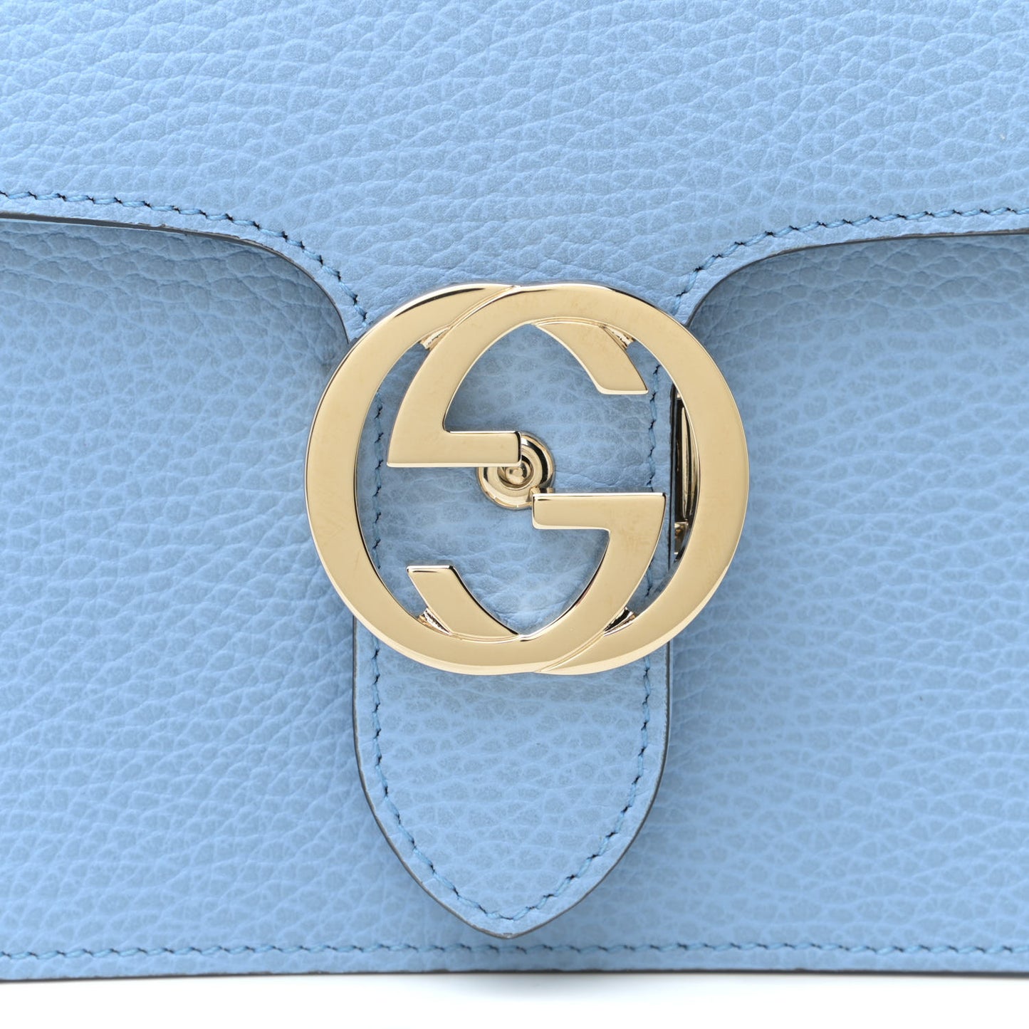 Dollar Calfskin Small Interlocking G Shoulder Bag Mineral Blue