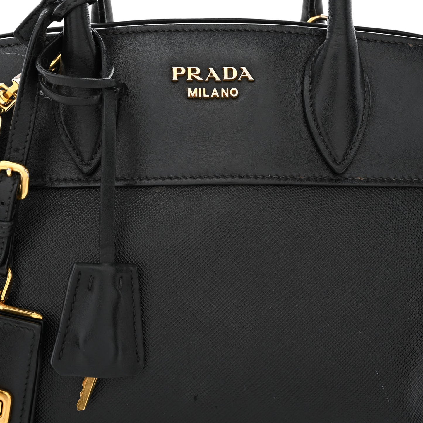 Saffiano City Calfskin Small Esplanade Tote Black