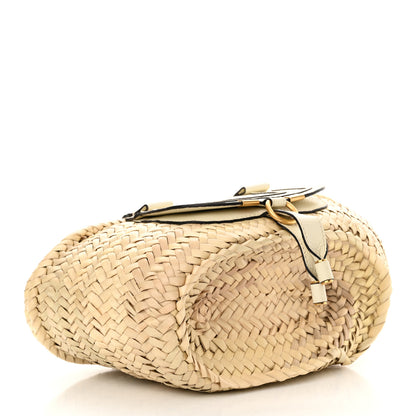 Chloe Raffia Small Grain Calfskin Mini Marcie Basket White 3 of 9