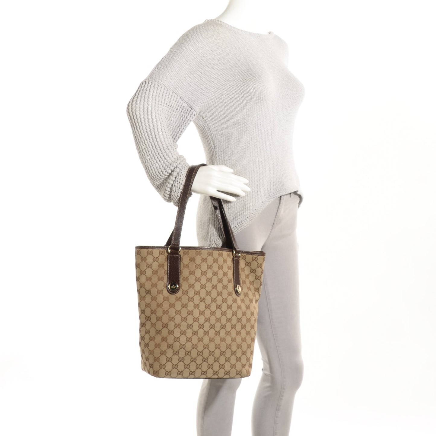 Monogram Medium Charmy Tote Brown