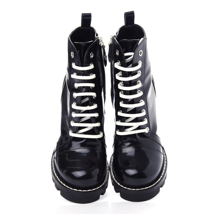 Louis Vuitton Glazed Calfskin Star Trail Ankle Boots 37 Black 5 of 10