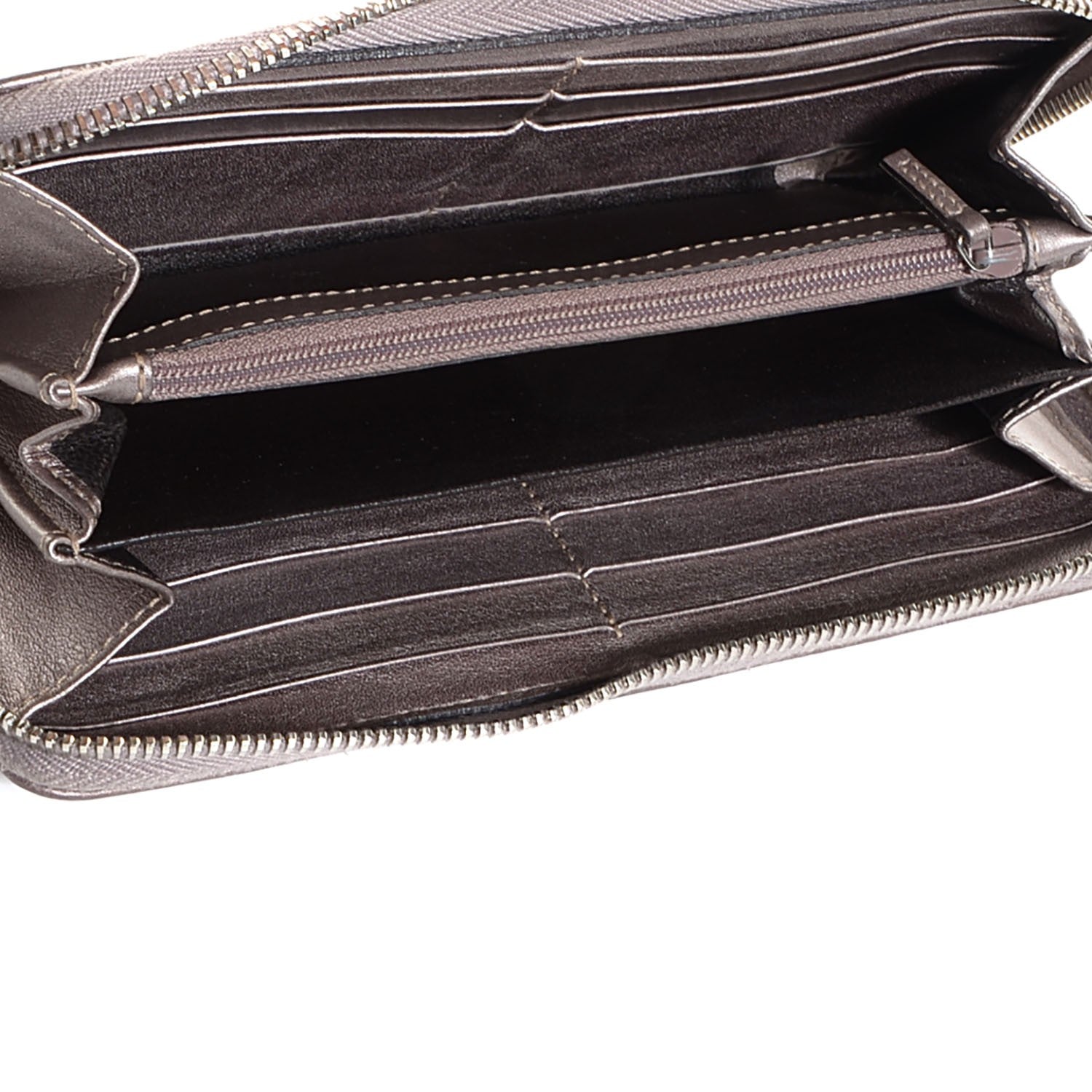 Gucci Metallic Guccissima Large Twins Zip Around Wallet Mauve 5 of 7