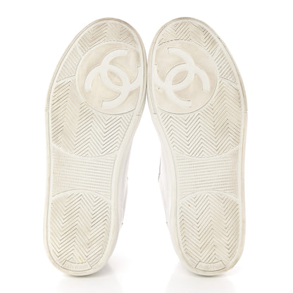 Chanel Calfskin Womens CC Logo Sneakers 37 White 5 of 16