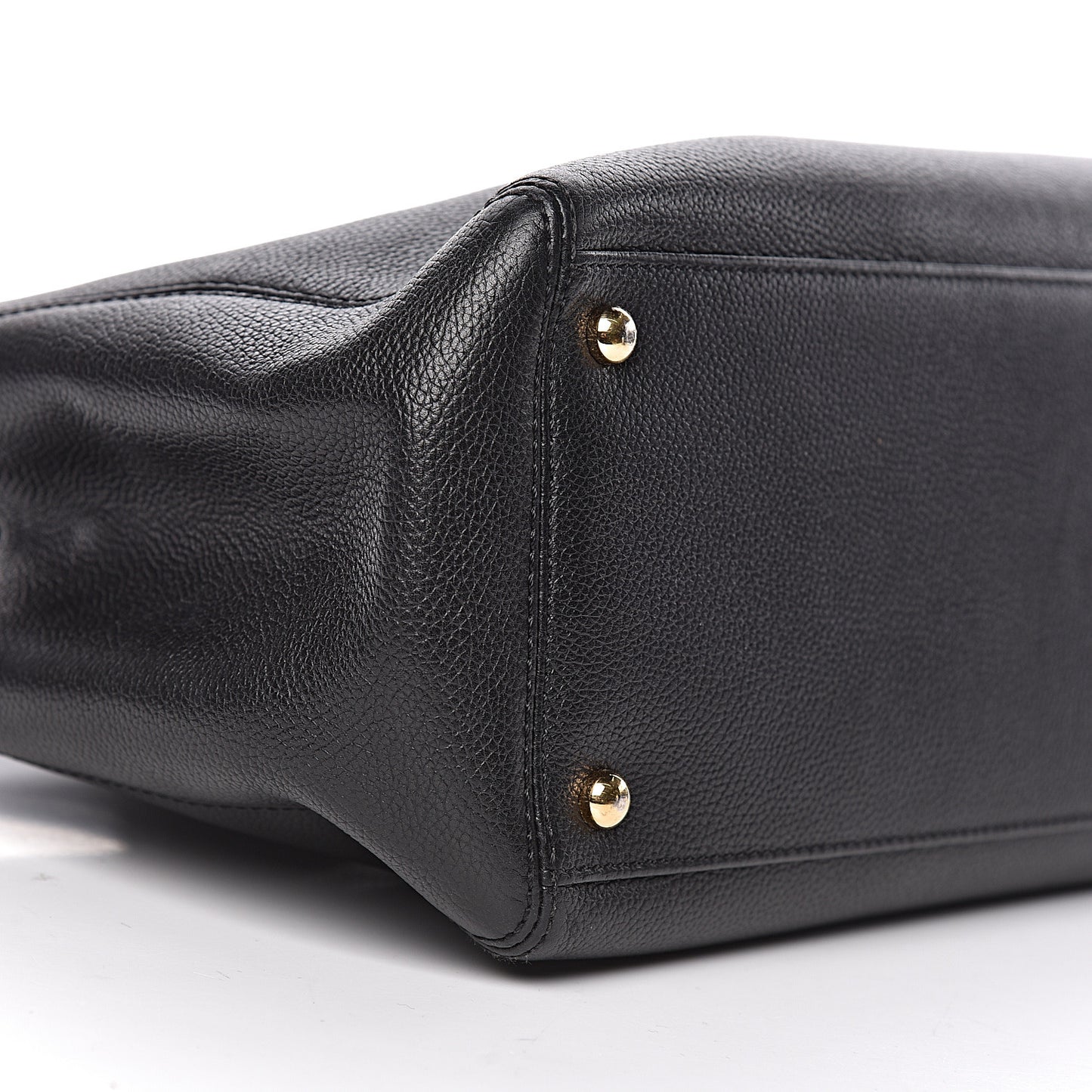 Calfskin Small Cerf Executive Shopper Tote Black