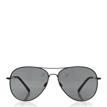 Chanel Aviator CC Sunglasses 4189-T-Q Black 2 of 7