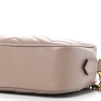Gucci Calfskin Matelasse Mini GG Marmont Chain Shoulder Bag Porcelain Rose 9 of 9
