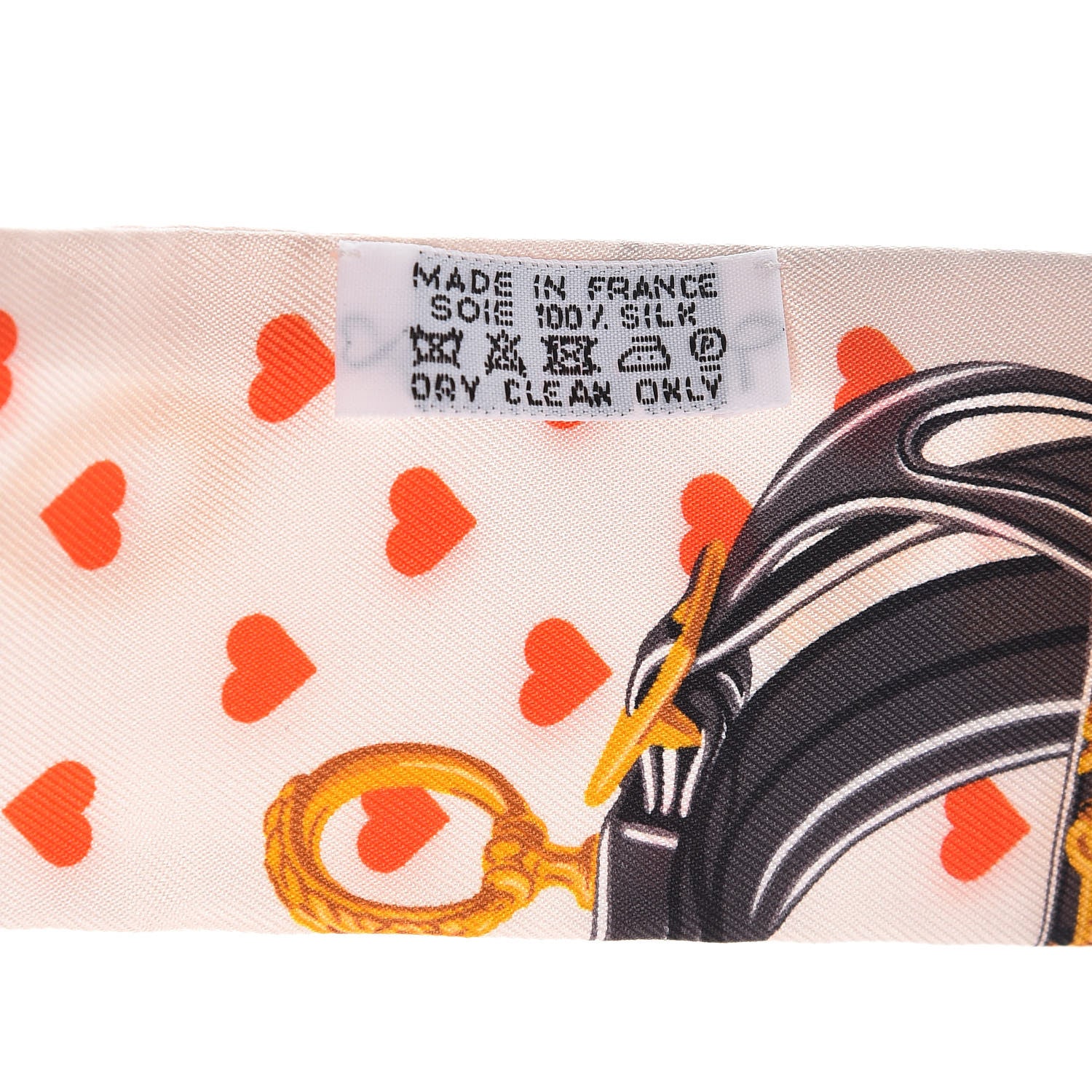 Hermes Silk Brides de Gala Love Twilly Creme Vieil Or Black 3 of 5