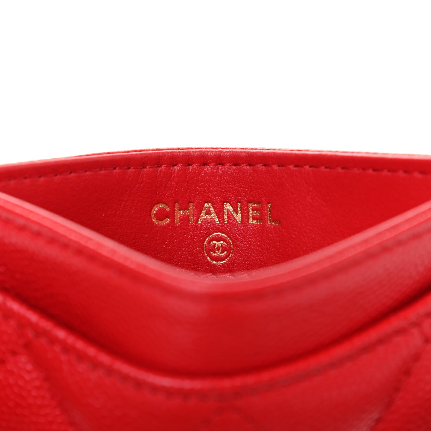 Chanel Caviar Quilted Card Holder Red 6 of 8