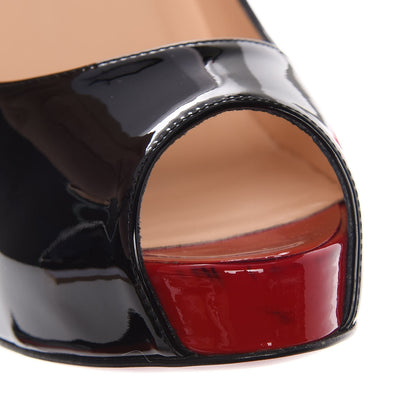 Christian Louboutin Patent New Very Prive 120 Pumps 40 Black Red 9 of 12