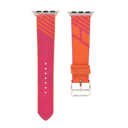 Hermes Nylon Weave 32mm Twill Jump Apple Watch Single Tour Strap Orange Rose Mexico 1 of 5