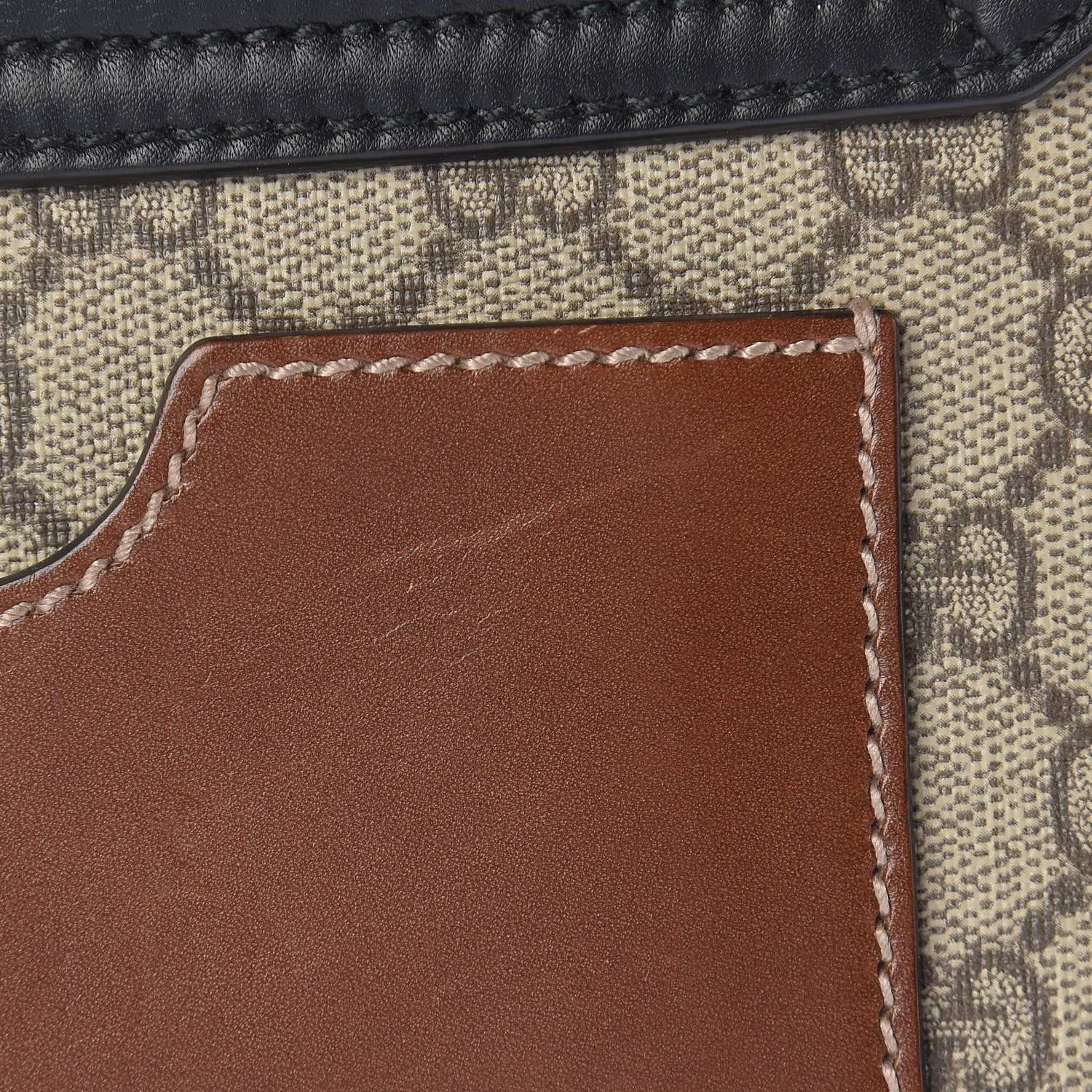 Gucci GG Supreme Monogram Calfskin Small Padlock Shoulder Bag Beige Black Cuir 11 of 12