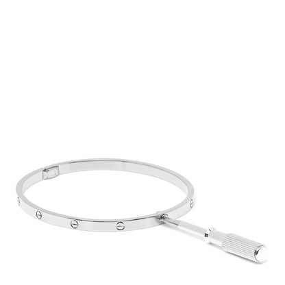 Cartier 18K White Gold Small LOVE Bracelet 18 4 of 5