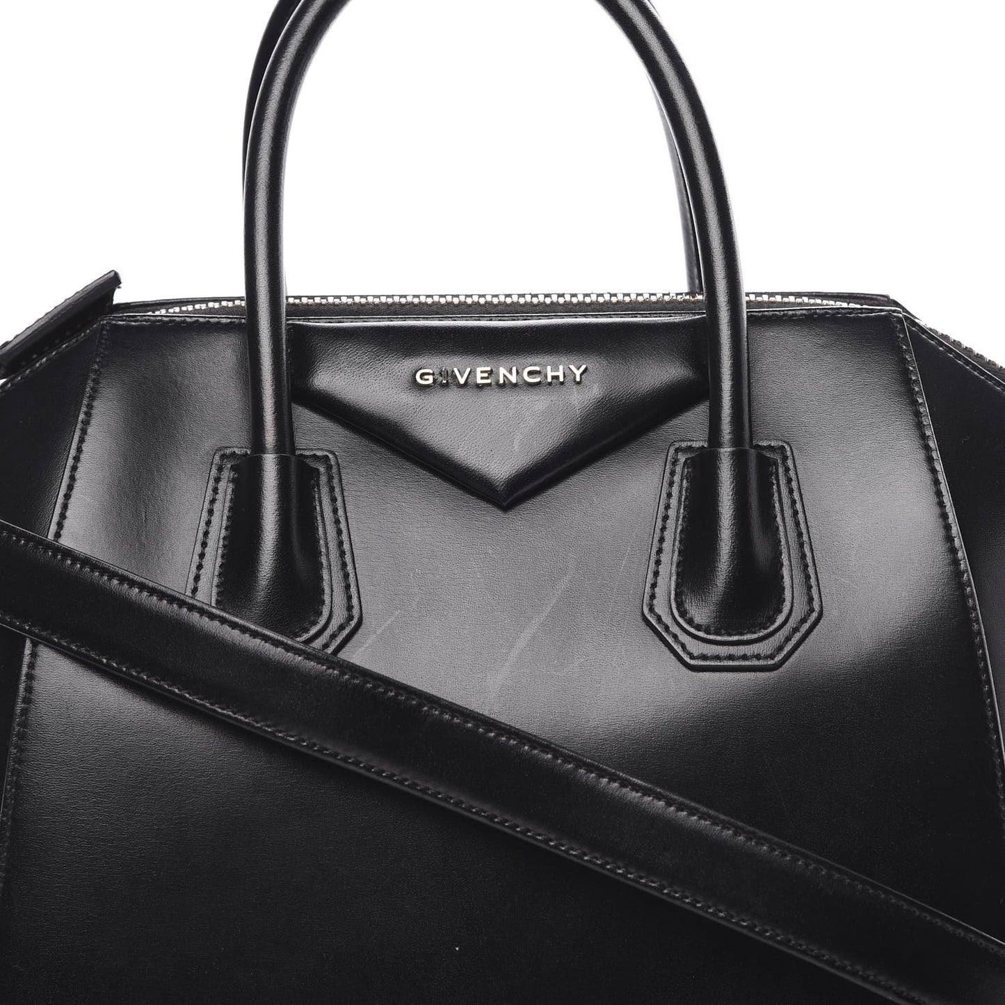 Shiny Lord Calfskin Small Antigona Black