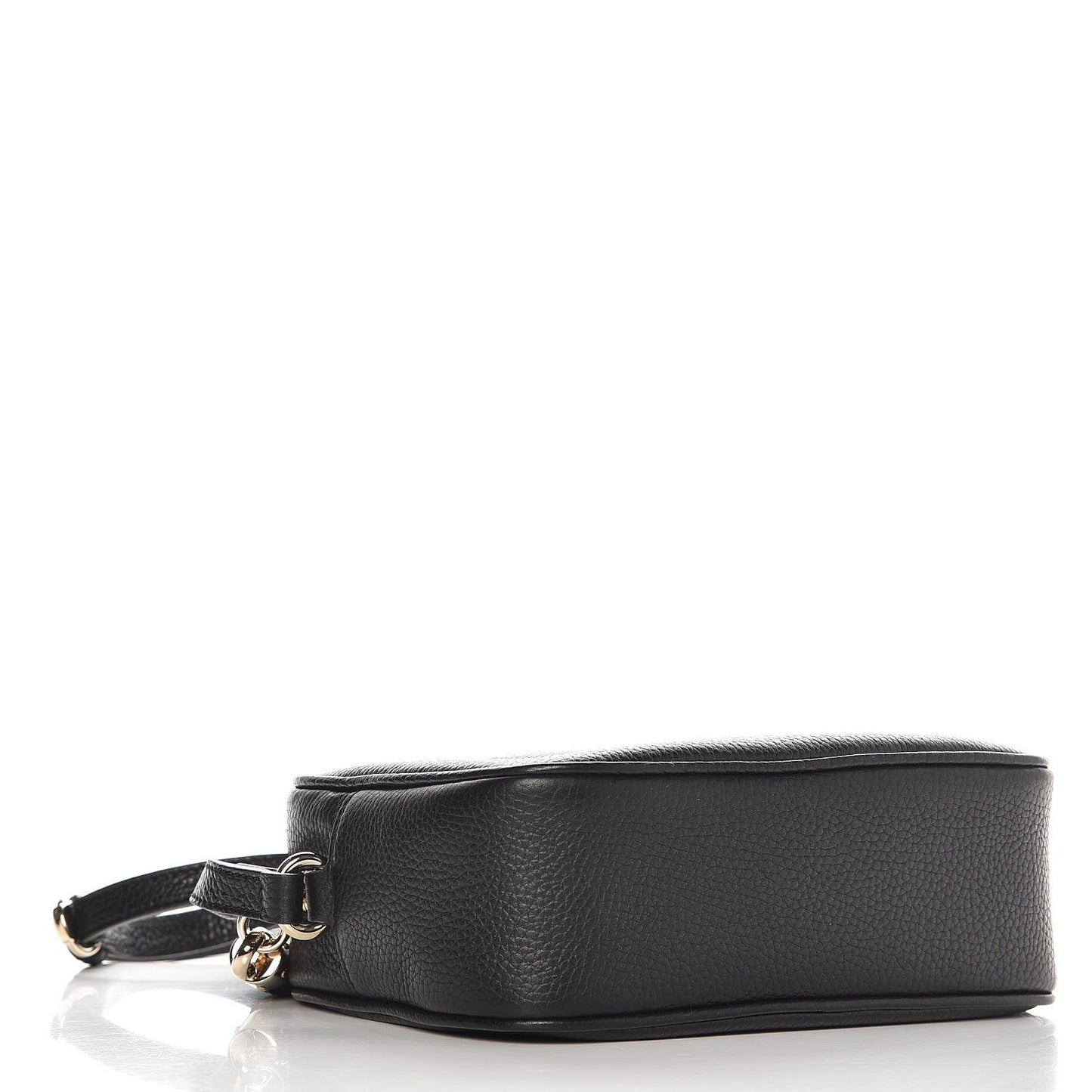 Pebbled Calfskin Small Soho Disco Bag Black