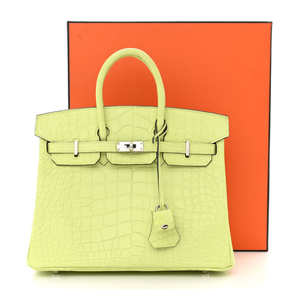 Hermes Matte Alligator Birkin 25 Jaune Bourgeon 3 of 11