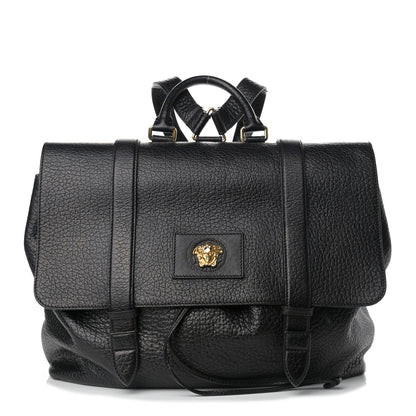 Versace Grained Calfskin Palazzo Medusa Convertible Backpack Black 1 of 8