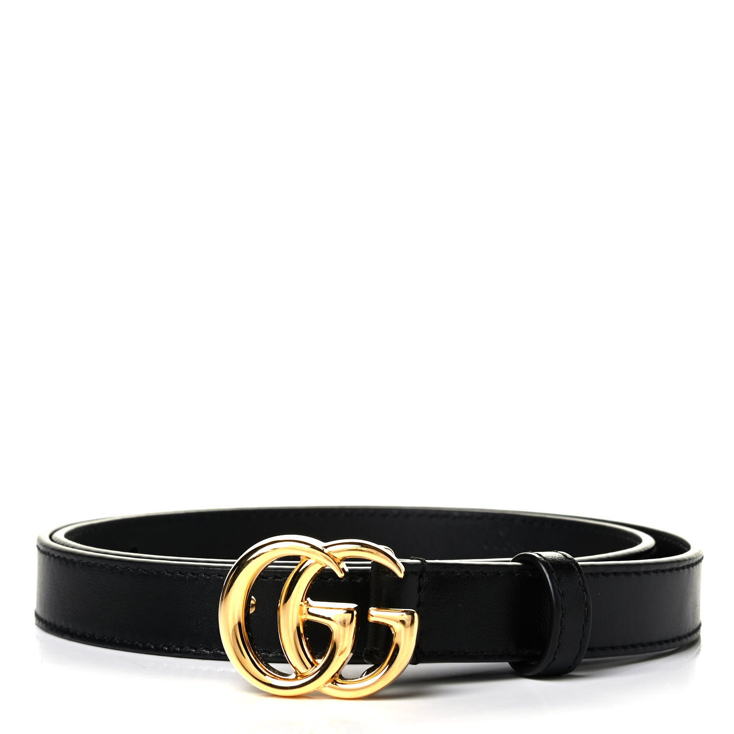 Gucci Plutone Calfskin Double G 20mm Belt 85 34 Black 1 of 3