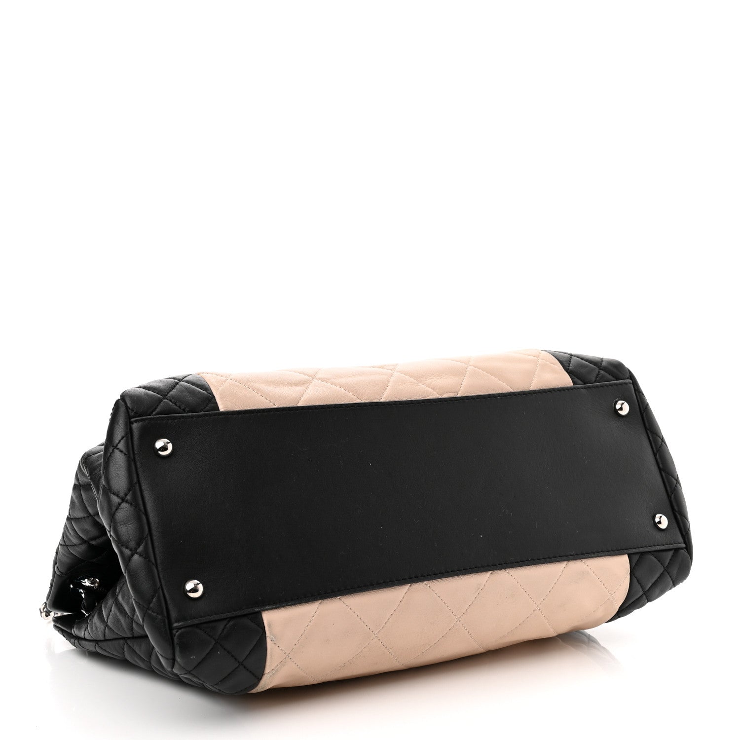 Chanel Lambskin Quilted CC Shopping Tote Black Rose Clair 4 of 9