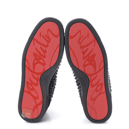 Christian Louboutin Veau Velours Mens Louis Spikes Flat Sneakers 39.5 Black 5 of 8