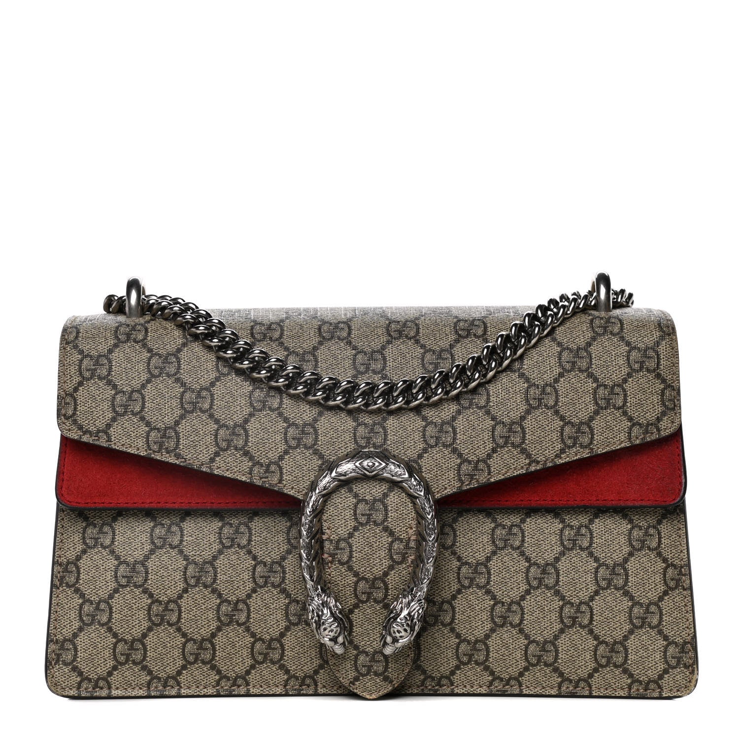 Gucci GG Supreme Monogram Small Dionysus Shoulder Bag Red 1 of 16