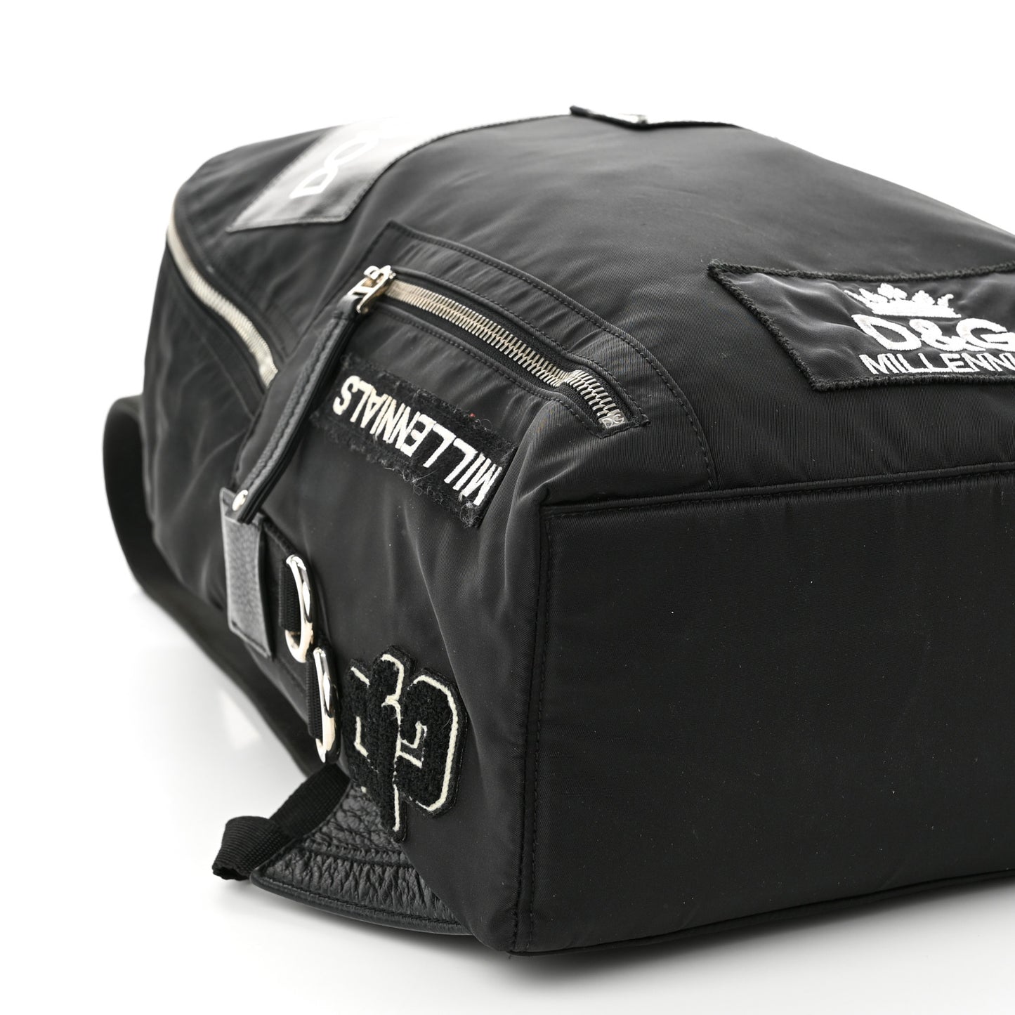 Nylon Logo Patches Backpack Black