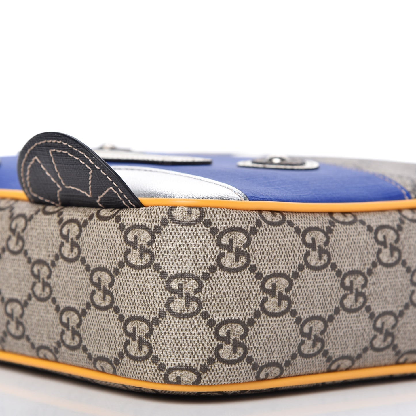 GG Supreme Monogram Kids Car Crossbody Bag Blue Yellow