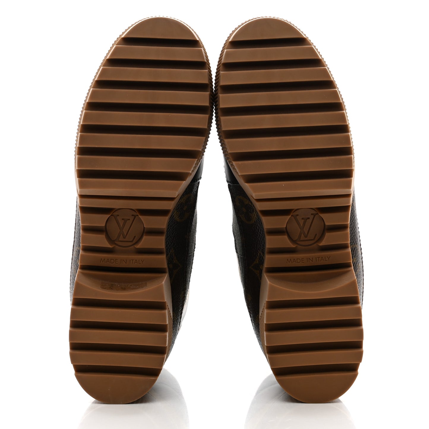 Suede Calfskin Monogram Platform Desert Boots 37 Dark Gray